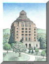 Asheville City Building, Asheville, NC; pen & ink drawing by Lee James Pantas