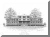 Mitchell Hall, Asheville School, Asheville, NC; pen & ink drawing by Lee James Pantas