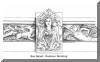Bas Relief, Drhumor Building, Asheville, NC; pen & ink drawing by Lee James Pantas
