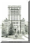 Buncombe County Courthouse, Asheville, NC; pen & ink drawing by Lee James Pantas
