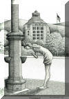 Childhood, Asheville, NC; pen & ink drawing by Lee James Pantas