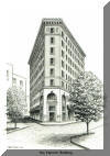 Flatiron Building, Asheville, NC; pen & ink drawing by Lee James Pantas