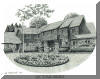 In The Oaks, Black Mountain, NC; pen & ink drawing by Lee James Pantas