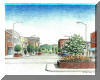 Main Street, Hendersonville, NC; pen & ink drawing by Lee James Pantas