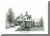North Lodge at Oakland, Asheville, NC; pen & ink drawing by Lee James Pantas