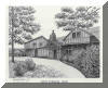 Old Pisgah Inn, Blue Ridge Parkway, Waynesville, NC; pen & ink drawing by Lee James Pantas