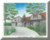Old Pisgah Inn, Blue Ridge Parkway, Waynesville, NC; pen & ink drawing by Lee James Pantas