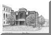 Pack Place, Asheville, NC; pen & ink drawing by Lee James Pantas