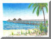 The Naples Pier, Naples, FL; pen & ink drawing by Lee James Pantas