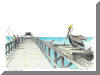 The Naples Pier, Naples, FL; pen & ink drawing by Lee James Pantas