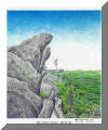 The Blowing Rock, Blowing Rock, NC; pen & ink drawing by Lee James Pantas