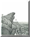 The Blowing Rock, Western North Carolina; pen & ink drawing by Lee James Pantas