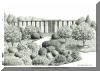 UNCA Library, University of North Carolina at Asheville, Asheville, NC; pen & ink drawing by Lee James Pantas