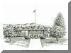 Quad, University of North Carolina at Asheville, Asheville, NC; pen & ink drawing by Lee James Pantas