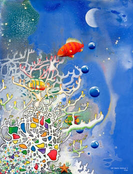 Liza's Reef, by Lee James Pantas,  Painting #1 in the Liza's Reef Series