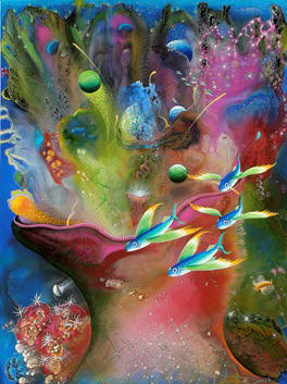 Painting #10 in the Liza's Reef Series, Heart of the Reef, by Lee James Pantas