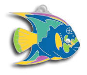Silver Liza's Reef Queen Angelfish Cloisonne Earrings, www.lizasreef.com