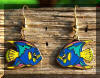 Gold Cloisonne Enamel Queen Angel Earrings, original design by Lee James Pantas