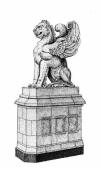 Grove Arcade Griffin, pen & ink drawing by Lee James Pantas