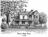 The Thomas Wolfe House, pen & ink drawing by Lee James Pantas
