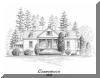 Connemara, Carl Sandburg Farm,  pen & ink drawing by Lee James Pantas