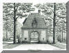 Biltmore Estate Lodge Gate,  pen & ink drawing by Lee James Pantas