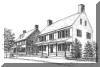 Salem Tavern in Old Salem, pen & ink drawing by Lee James Pantas