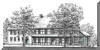 Single Brother House in Old Salem, pen & ink drawing by Lee James Pantas
