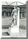 Biltmore Estate Statue of Diana, pen & ink drawing by Lee James Pantas