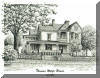 Thomas Wolfe House,  pen & ink drawing by Lee James Pantas